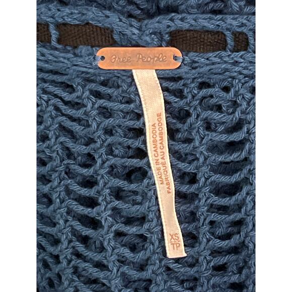 Blue Crochet Open Knit Cardigan Women’s XS 100% Cotton Cover Up NWT $198 - Picture 11 of 11